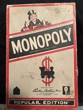 Vintage 1950's Monopoly Popular Edition Wooden Pieces Parker Brothers No Board