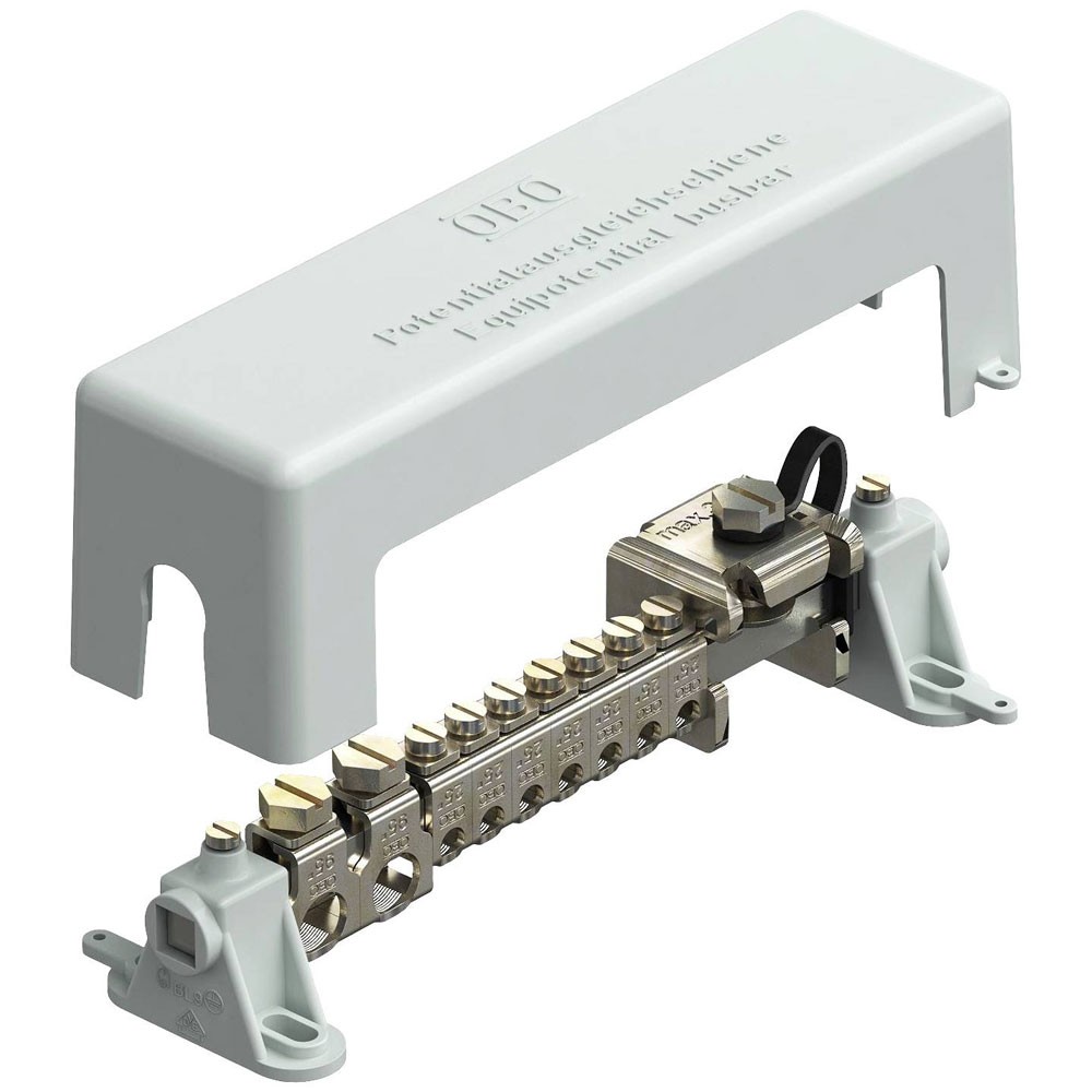 OBO Bettermann Bonding Rail VDE Nickel-plated Brass 100kA