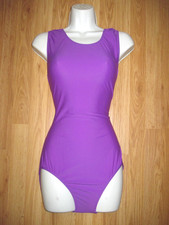 Woman's Plus Size Shiny Purple Shelf Lined Tank Spandex Leotard Size 1XL New