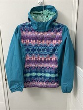 The North Face DryVent Jacket Girls M 10-12 Blue Purple Aztec Full Zip Hooded