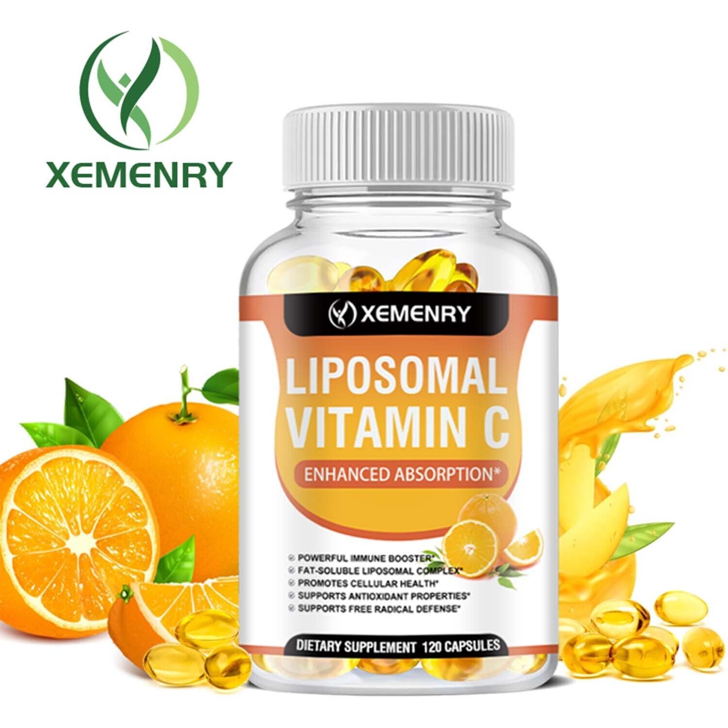120 piezas de vitamina C liposomal 2100 mg - suplemento vitamínico soluble