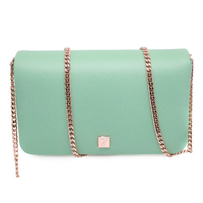 Chopard Ice Cube Mini Chain Mint Green Grained Leather Shoulder Bag 95000-1166