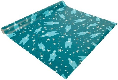 sigel Weihnachts-Geschenkpapier ''Polar bear with candle'' Rolle (B)500 mm x (L)5