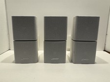 Set Of Bose Double Cube Speakers White Acoustimass Lifestyle Satellite Speakers
