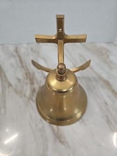 7" Solid Brass Vintage Door Bell with Ships Anchor Heavy Brass Bell Anchor