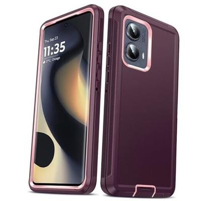  Compatible for Motorola Moto Edge 5G 2024 Edge 5G 2024 (6.6'') Wine Red+Pink
