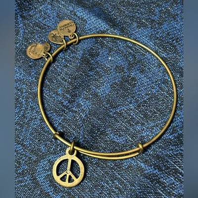 Alex and Ani Gold Peace Charm Bracelet