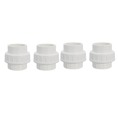 2" PVC Union Coupling Fitting, Schedule 40, 4 Pack with EPDM O-Rings