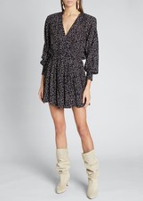 NWOT ETOILE ISABEL MARANT Capucine Printed V-Neck Dress Size 8 (40) MRSP $580