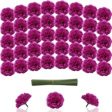 Artificial Marigold Flowers with Stems Pcs Silk Flowers Marigolds 60 Fuchsia