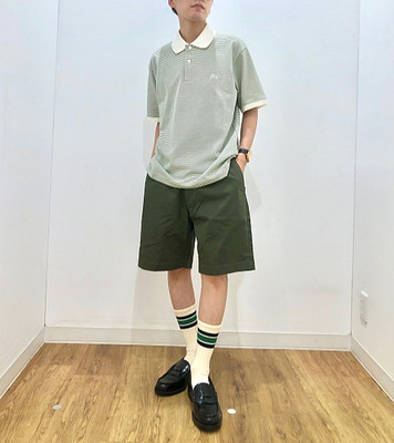 JW Anderson Uniqlo DRY Pique Narrow Striped Polo Shirt Green NWT