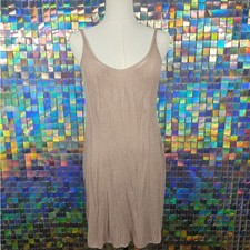 Slouchy Relaxed Ribbed Knit Side Slit Midi Dress Rose Gold Tan Beachwear