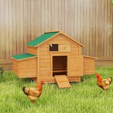 Chicken Coop Poultry Cage Shelter Nesting Boxes Removable Tray Openable Roof
