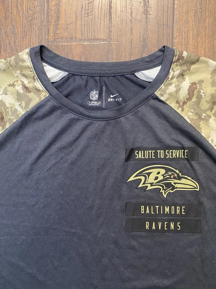 Camiseta masculina Baltimore Ravens Nike Salute To Service S/S XL no campo vestuário camuflado - Imagem 2 de 4