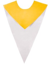 Unisex Reversible V Shape Choir Stole Gold/White