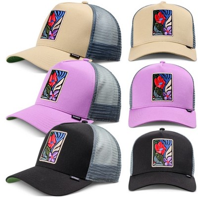 Djinns HFT Trucker Cap M-Flowers Basecap Meshcap Kappe Blumen Stickerei Neuheit