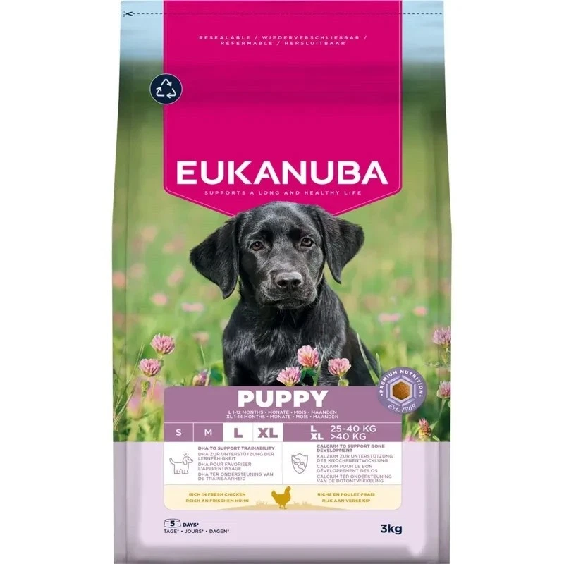 Eukanuba Large & Giant Breed Puppy Food Dry Dog Food with Chicken 3KG Premium