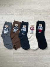 5 PAIRS New Women's Fuzzy Teddy Bear Face Crew Socks Fashion Sock Set
