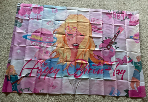 TAYLOR SWIFT - Decorazione Festa Compleanno Striscione Cupcake Topper 40" x 58" Sfondo - Foto 7 di 11