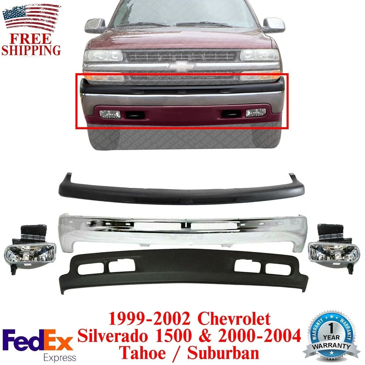1998 chevy silverado front bumper with fog lights deals