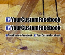 2 Custom Your Username FB Facebook Full Color Vinyl Sticker Decal Car Truck