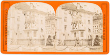 Stereo Suisse, Schweiz, Bern, equestrian statue of Rudolf von Erlach, circa 1870 