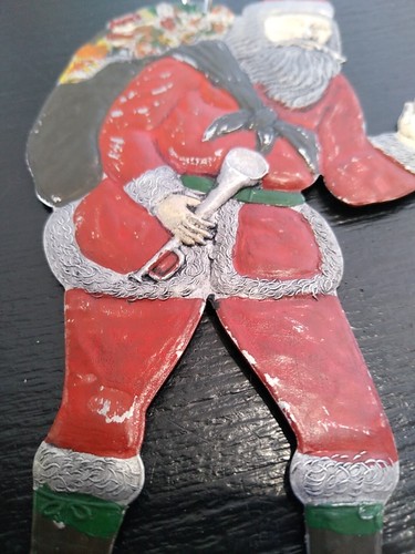 Vintage Tin Santa Ornament - Picture 9 of 11