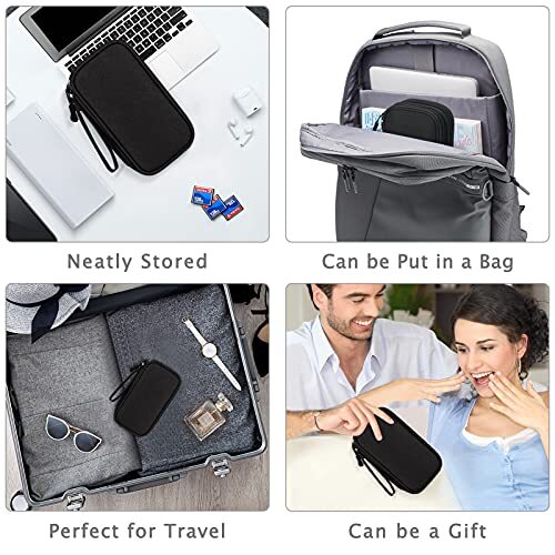 Petit étui de transport électronique sac gadgets organisateur pochette pour accessoires techniques - Photo 2/7