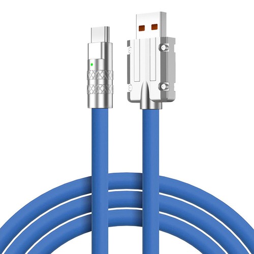 120W 6mm Bold Cord Fast Charging Cable Micro USB C iOS iPhone Metal Interface - Picture 15 of 20