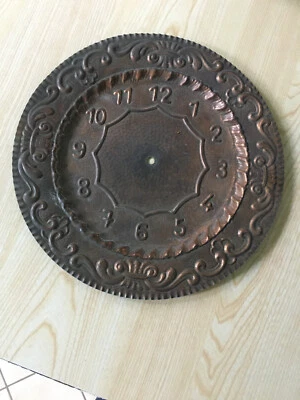 Kupferteller, antik, erhabenes Ziffernblatt als Uhr zu verwenden, aus England - Bild 1 von 2