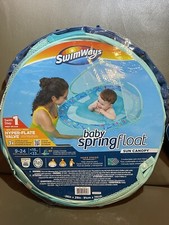 NEW BABY SwimWays Spring Float Toddler POOL Seat 9-24m w/ canopy Cloth 33 lbs