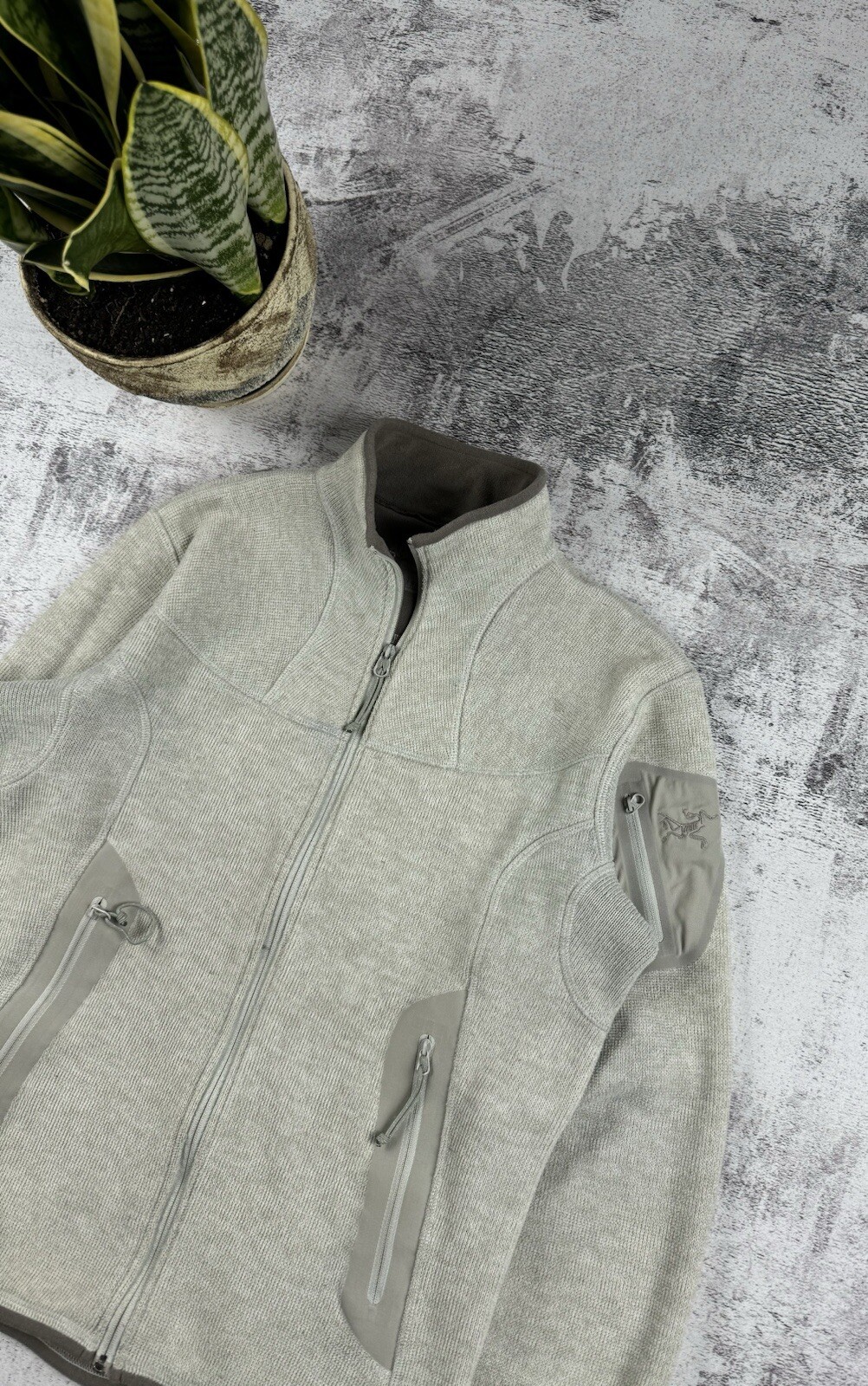 ARC'TERYX Giacca donna vintage anni 90 Arcteryx beige outdoor Polartec Gorpcore pile zip