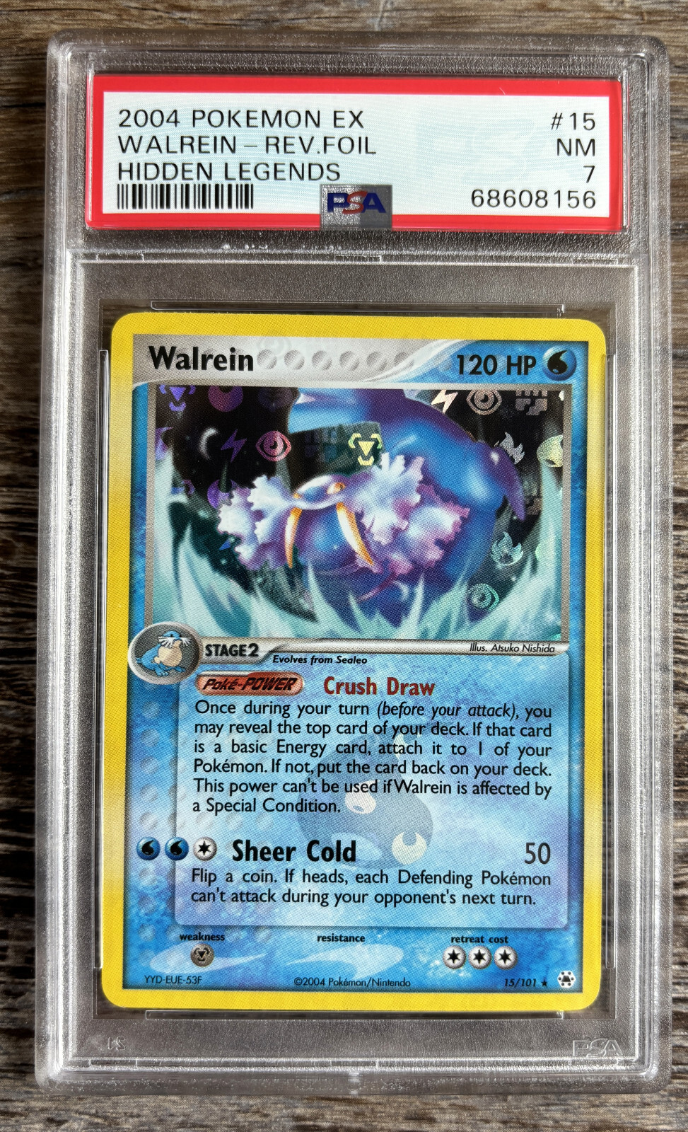 2004 Pokemon Ex Hidden Legends Walrein Rev. Foil #15 - PSA 7 NM