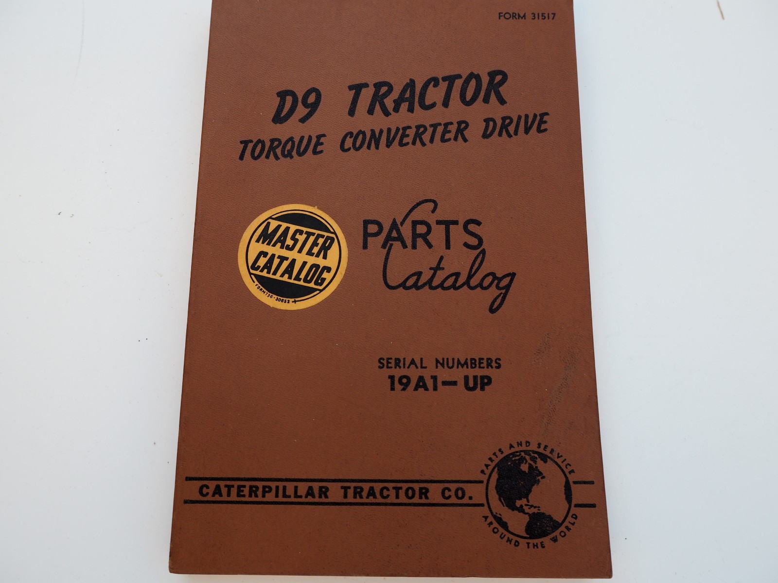CATERPILLAR D9 TRACTOR TORQUE CONVERTER DRIVE PARTS CATALOG FORM 31517 SER 19A1