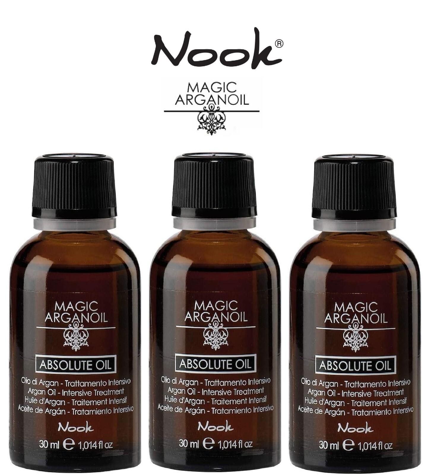 Magia dell'Argan: Set 3X Nook Olio per Capelli Secchi e Opachi 30ml