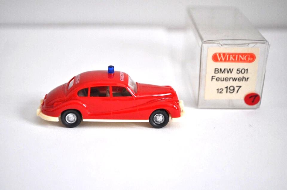 Wiking 197/1B 1952 BMW 501 («FEUERWEHR») пожарный седан с типом «B» свет - новый с коробкой - Изображение 2 из 4