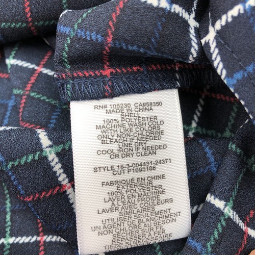 Joie Womens Small Blouse Cartel Button Midnight Blue Plaid Long Sleeve $228 New - 第 5/8 張圖片