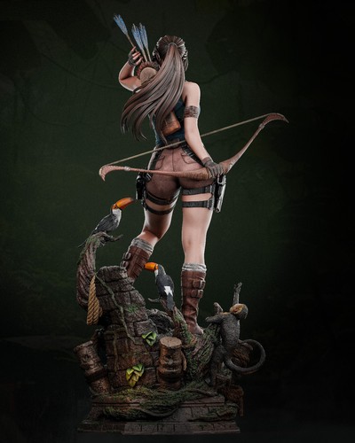 Painted Lara Croft Statue 1/4 Figure - Picture 2 of 2