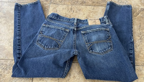 Hollister Jeans Mens Blue Slim Straight Denim Men Button Fly 31x30 Fit 31X29.5 - Picture 5 of 7