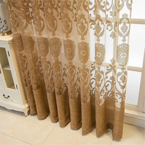 Elegant Floral Embroidered Semi Sheer Voile Tulle Curtain for Living Room 1Panel - Picture 21 of 36