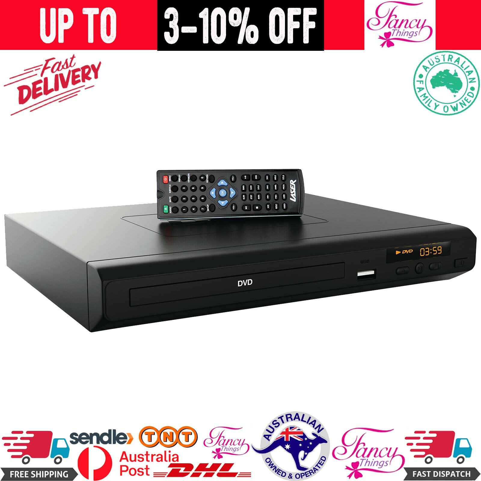 DVD Player all Region Free Multi USB CD Disc and MP3 Remote Control HD