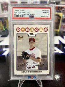 Max Scherzer 2008 Topps Update & Highlights UH280 RC Rookie Card PSA 10 Gem Mint