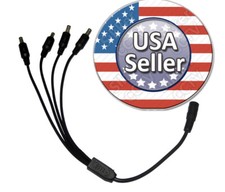 1 Female to 4 Male Power supply Split cable splitter DC 12v for CCTV Camera DVR