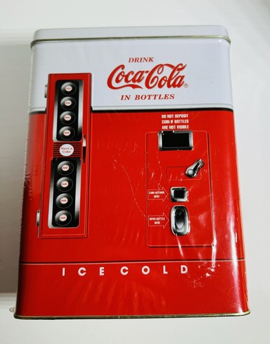 Drink Coca Cola in Bottles Vending Machine Tin Box 8"H - Picture 4 of 10