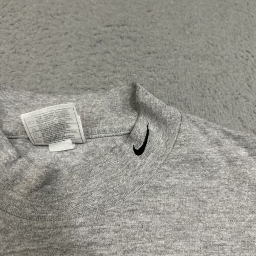Vintage Nike Shirt Men Large Gray Pullover Mock Neck Long Sleeve Made in USA 90s - Picture 3 of 14