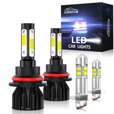 For Ford	F-350 1994-1997 LED Lamp High Low + Fog Light Bulbs White 6500K