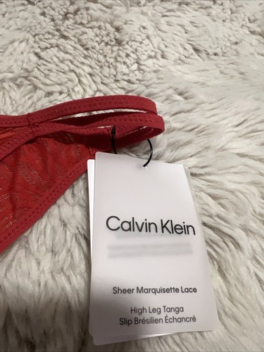CALVIN KLEIN WOMEN SHEER MARQUISETTE LACE High Leg Tanga Panties QF7105610 $24 - Picture 6 of 12