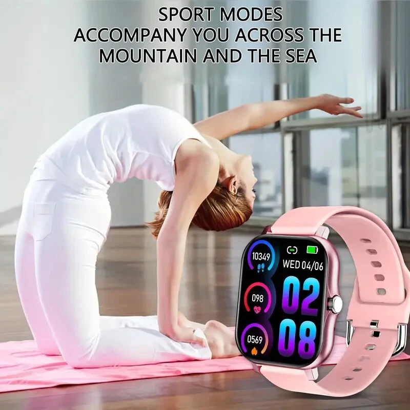 Nuevo reloj inteligente deportivo para hombre y mujer 2024 con pantalla grande de silicona Y13 ROSA Foto 3 de 4