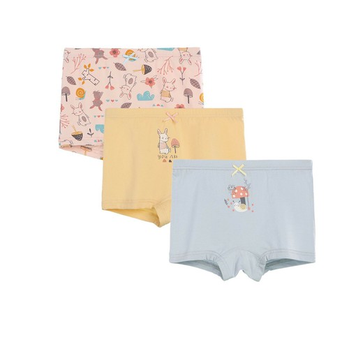 Girls' Cotton Underwear 3-Pack Baby Briefs Boyshort Toddler Panties Multipacks - Picture 6 of 17