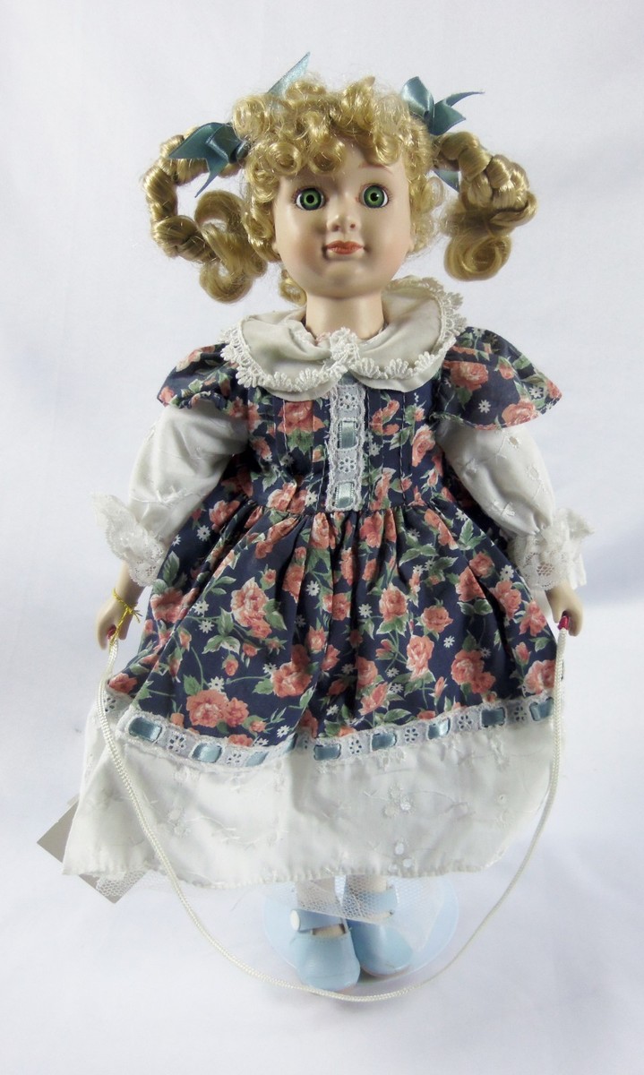 Anco Katherine Porcelain 16” Doll Spring Floral Dress With